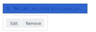 Confluence TMC List macro configuration dialog showing options for JQL, columns to display, maximum issues, and direct links to Jira