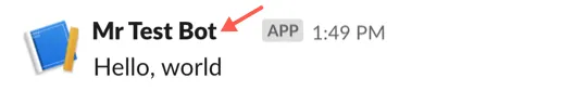 Slack bot display name example