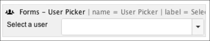 Example of the User Picker macro placeholder field as it appears on the saved page.