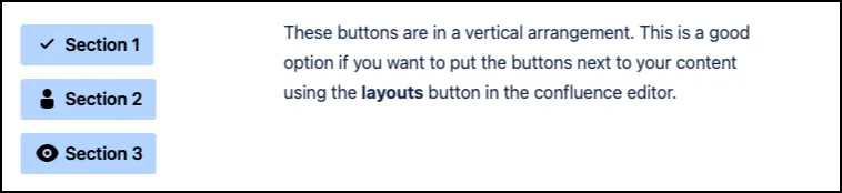 Example of a button group arranged vertically