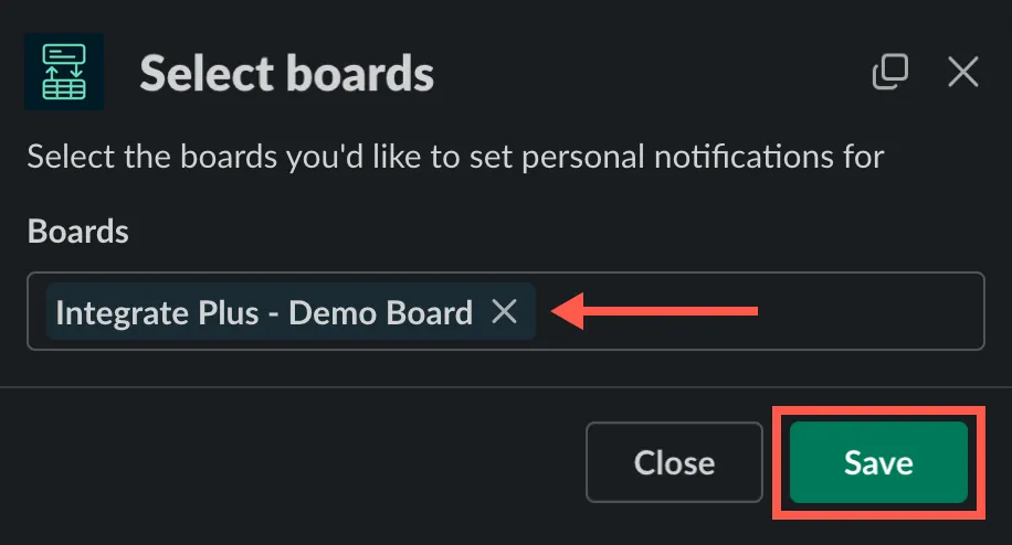 Deselect board option