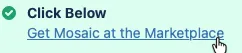Tip icon indicating that only the text inside the panel is clickable, not the surrounding whitespace