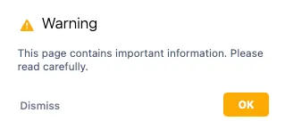 Example of a Warning simple alert.