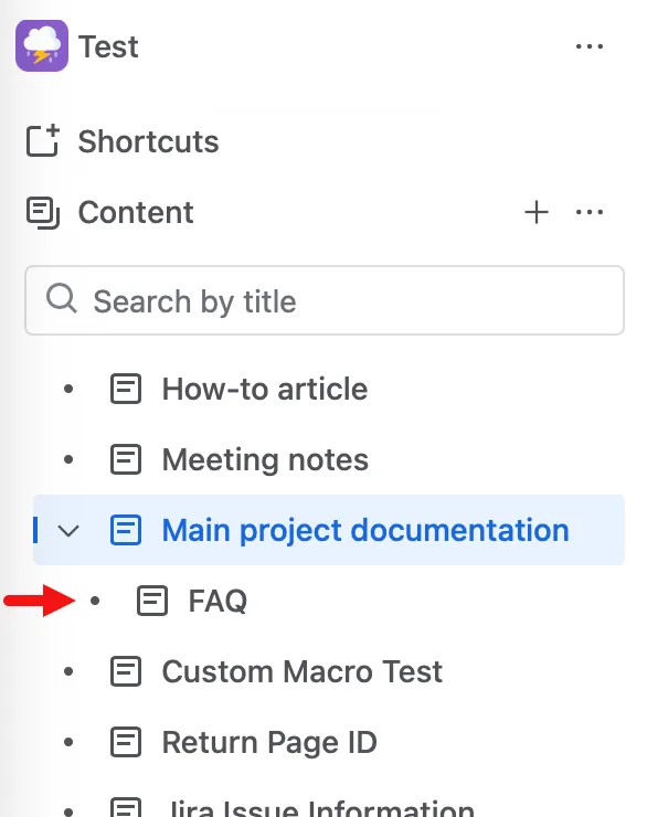 The new "FAQ" page shown in the menu.