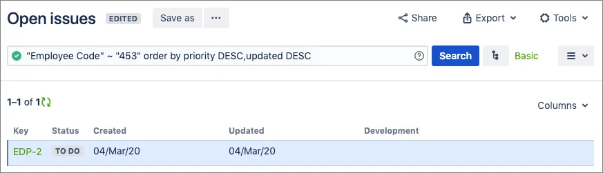 A rendered example of an Advanced Encrypted Text Field Searcher.