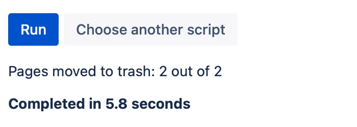 The script result message.