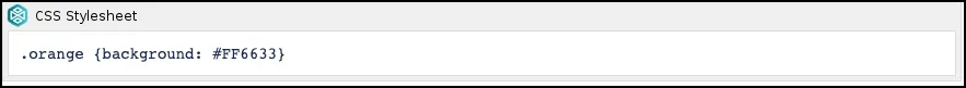 CSS Style Sheet macro showing example CSS code that applies an orange background class to the message box