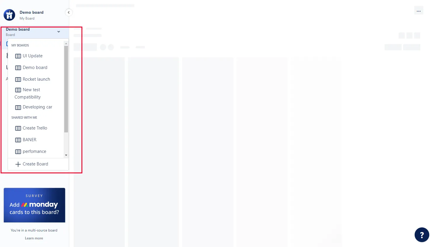 Image showing Create Board option highlighted