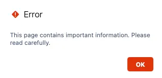 Example of an Error simple alert.