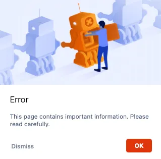 Example of an Error image alert.