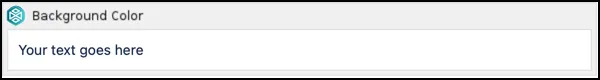 Macro placeholder on the page showing the Background Color macro ready for content