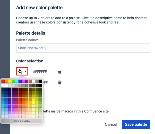 Color selection color picker.