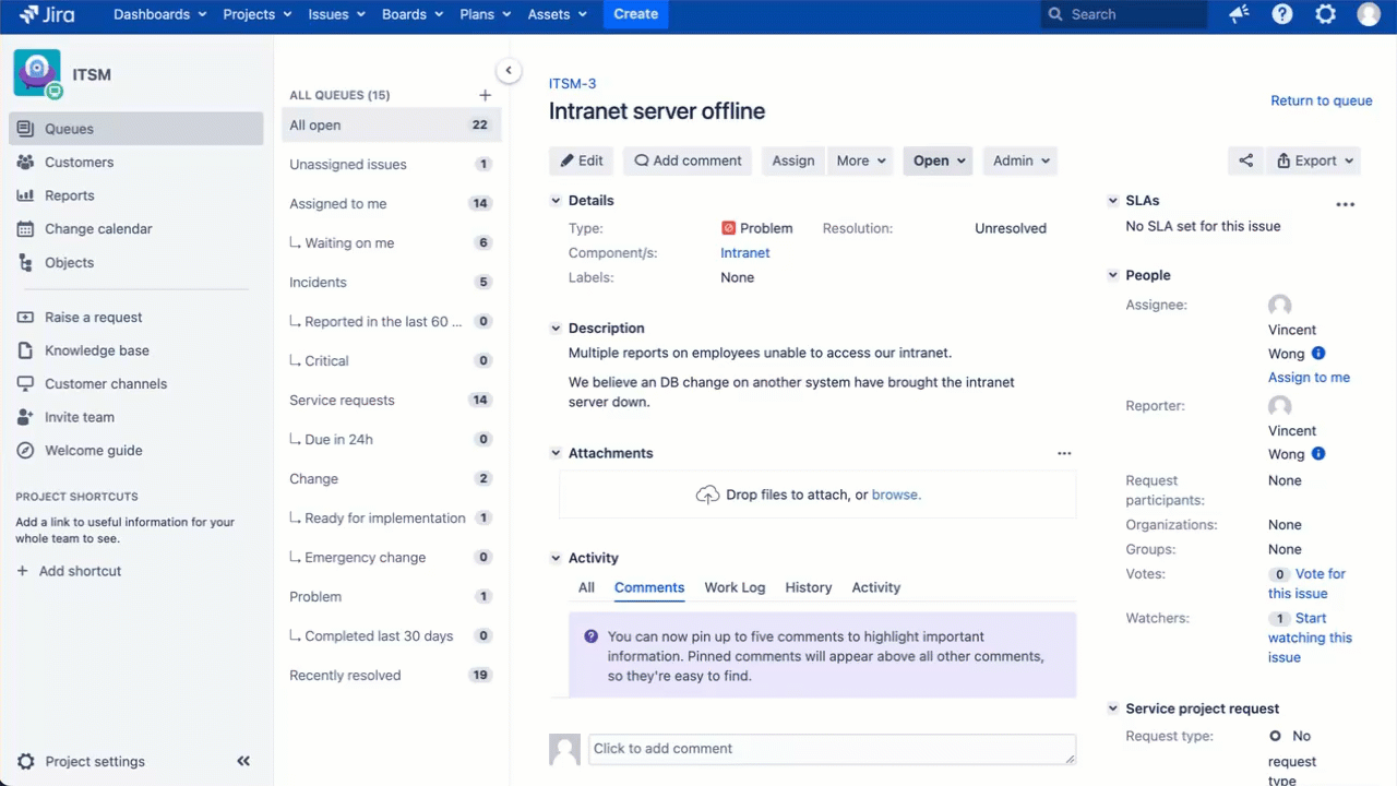 Sub-task with fields populated from the parent issue.
