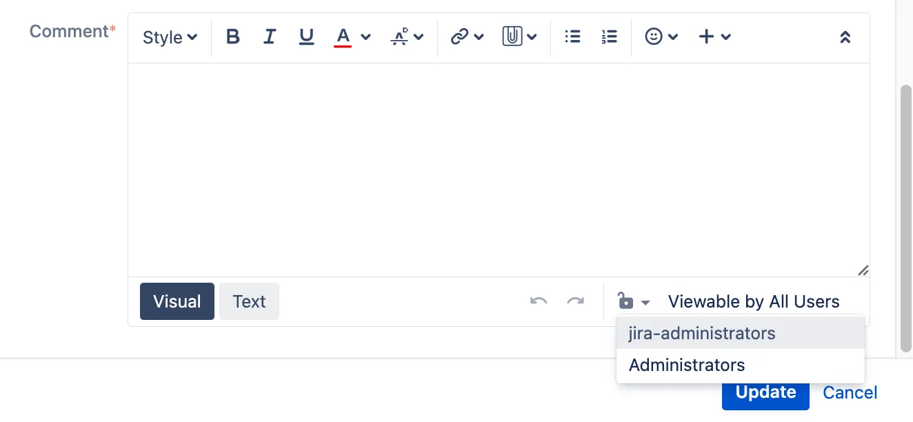 Administrator comment restriction options