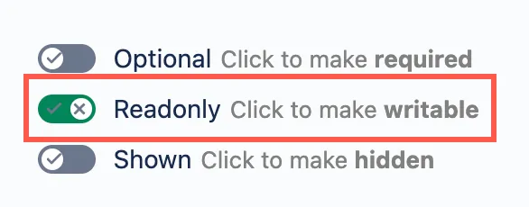 The Customer Type field configured as Readonly.