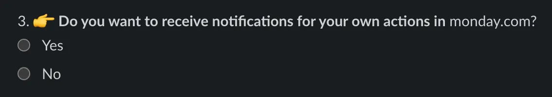 Yes and No radio button options