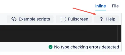 Binding information dialog showing available bindings and their details