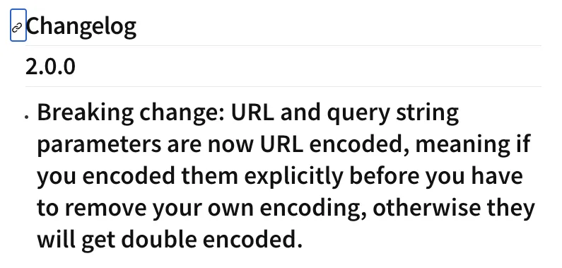 Changelog modal showing package updates and version details.