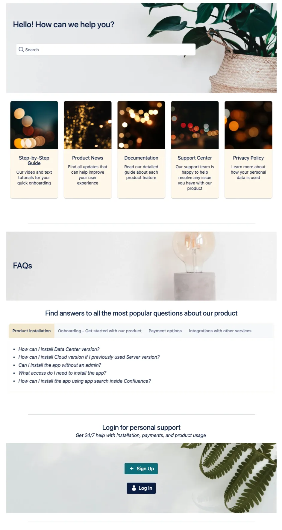Published knowledge base corporate tranquility template