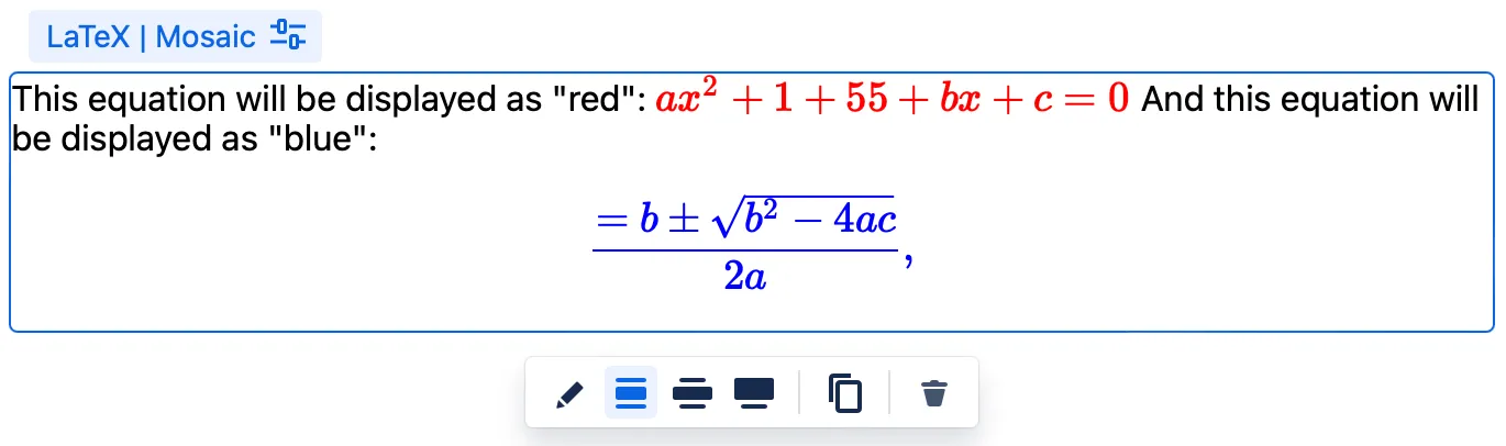 Confluence page showing a LaTeX macro placeholder