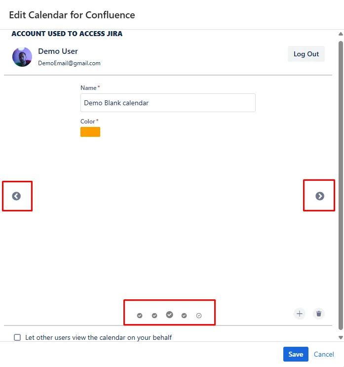 Slider navigation controls with previous and next arrows, a dotted indicator panel showing multiple pull setting entries, and a highlight indicating the current position in the list.