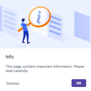 Example of an Info image alert.