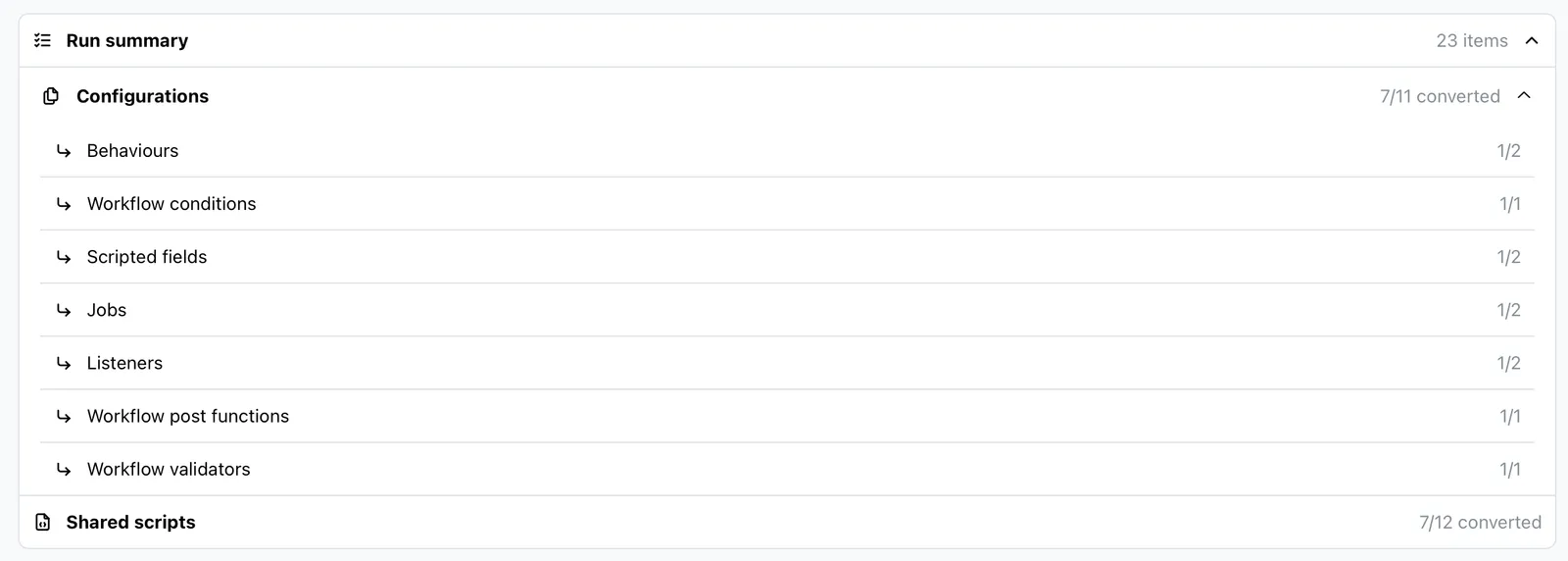The results summary stats