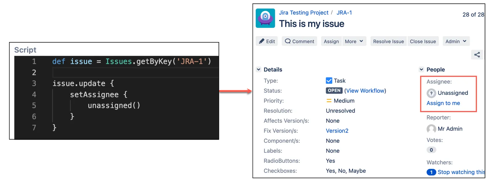 Image showing how to set user fields