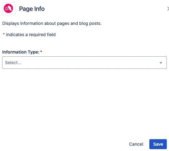 The Page Info Information Type field.