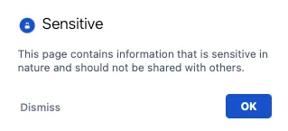 Example of a Sensitive simple alert.