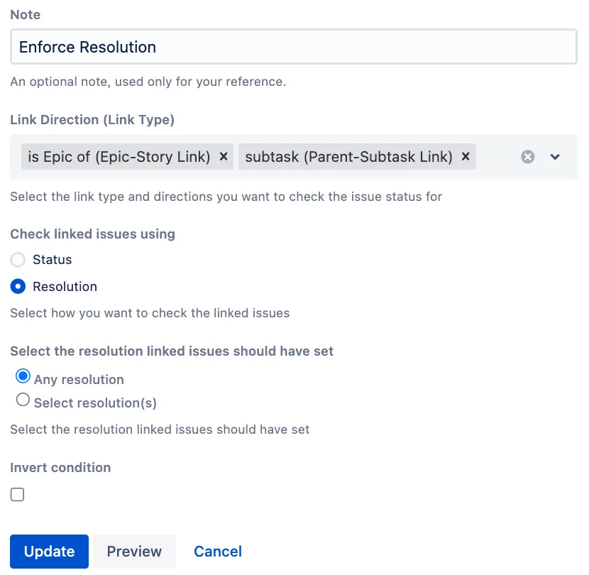 Resolution check configuration