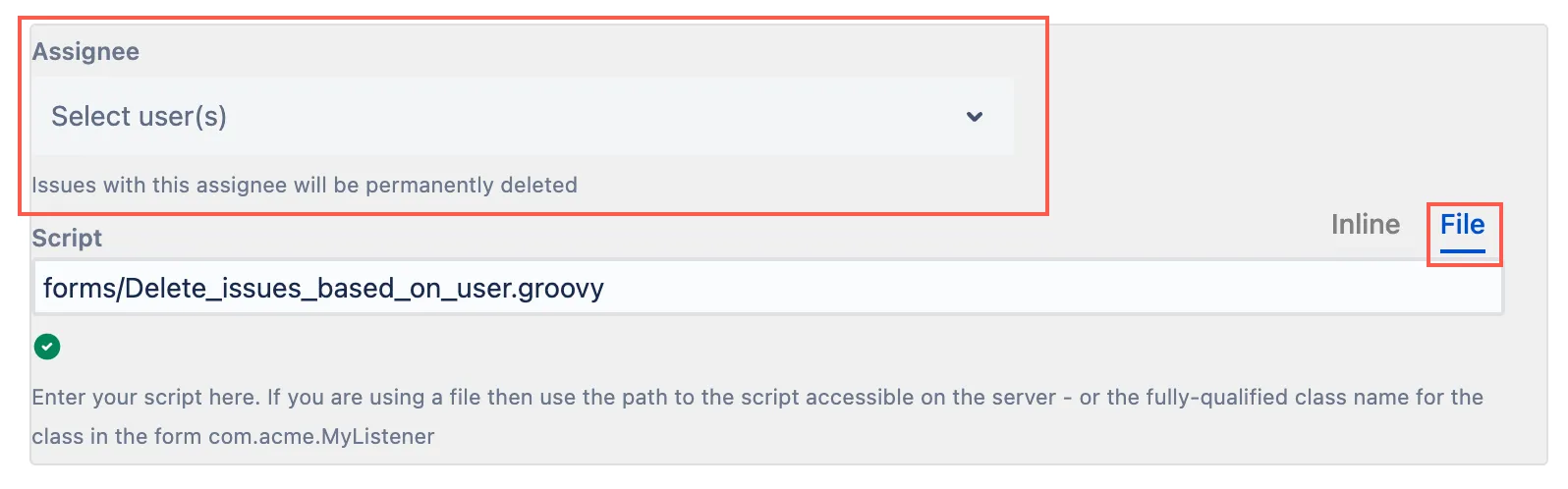 Image showing result of what dynamic form looks like when file is selected.