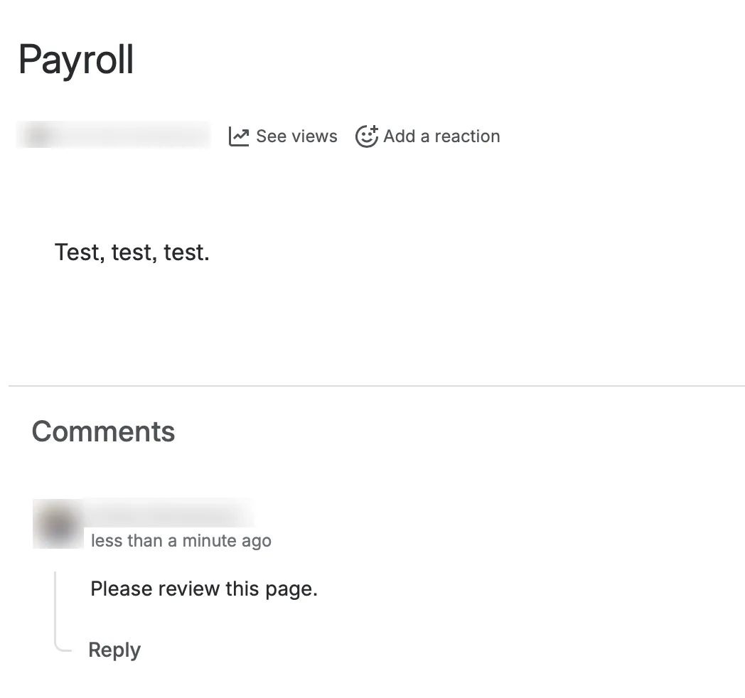 The page shown with the added footer comment.
