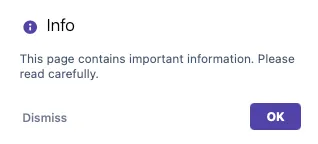 Example of an Info simple alert.
