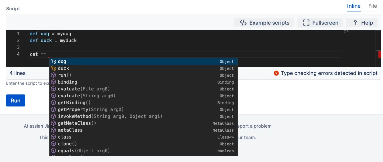 A Code Editor example showing a list of possible completions.
