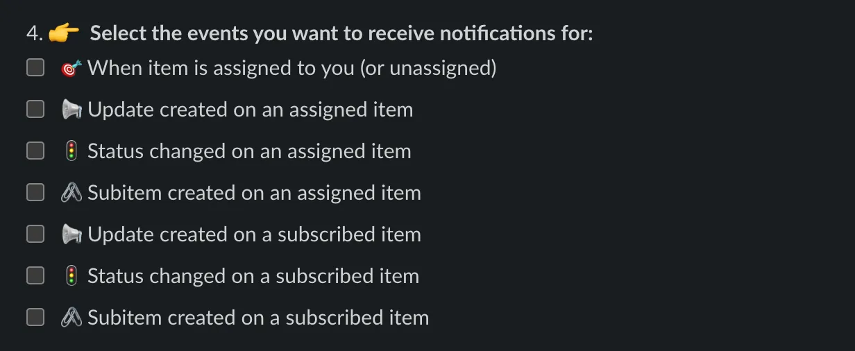 Event notification options