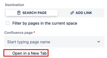 Selecting the Open in a New Tab checkbox option in the button settings.