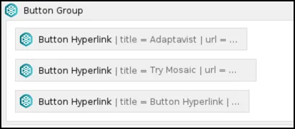 Macro placeholder showing multiple Button Hyperlink macros inside a Button Group