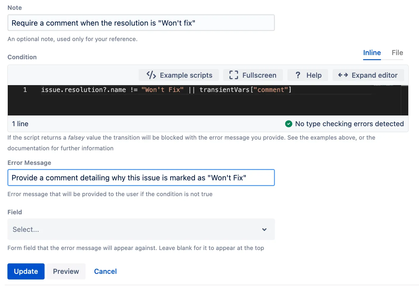 Validator configuration example