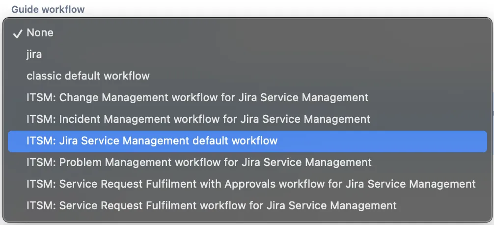 Behaviour configuration showing Comment field required when issue is reopened