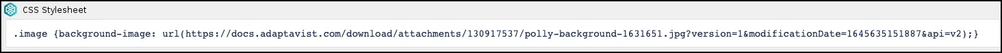 CSS Style Sheet macro showing a background-image rule using the image class selector
