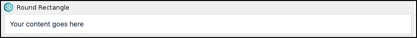 Confluence page showing the Round Rectangle macro placeholder after insertion