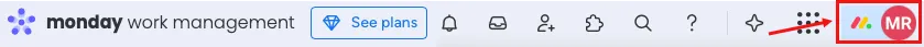 Click on your avatar in the Monday.com toolbar to display your account menu