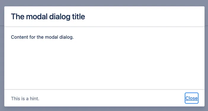 Modal dialog