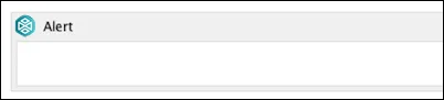 Confluence page showing the Alert macro placeholder after insertion