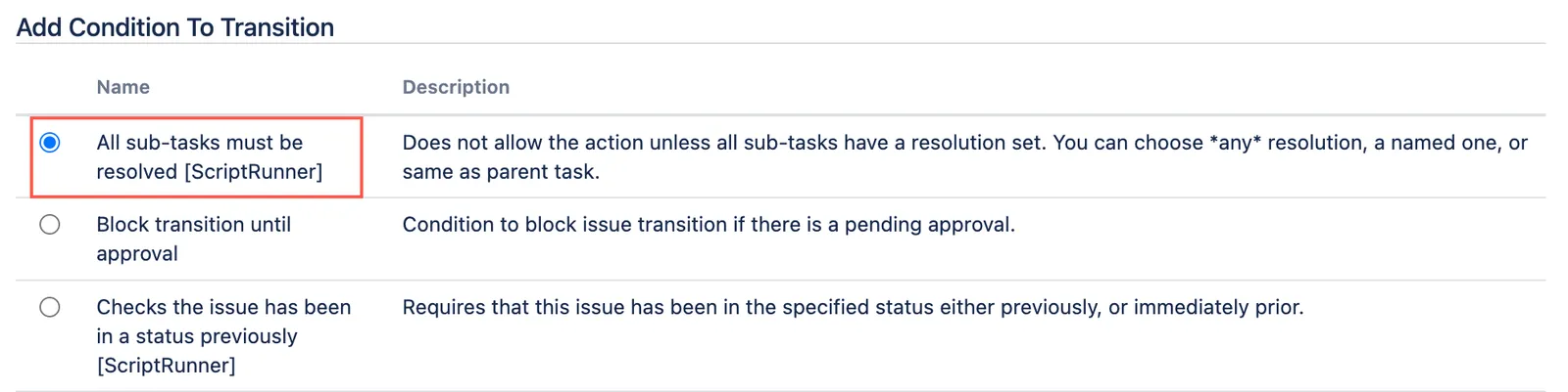 Image showing All sub-tasks must be resolved selected