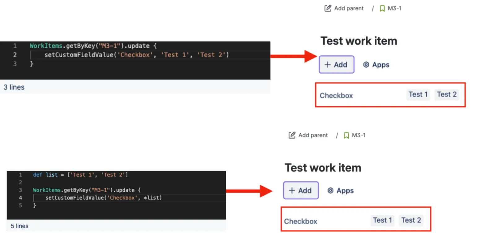 Checkbox field with multiple values selected: Yes and Maybe.