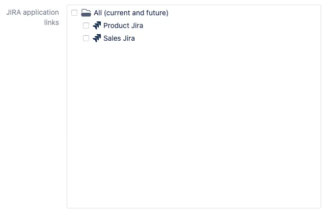 Hook configuration showing selection of a primary Jira application link
