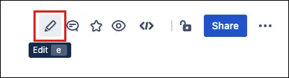 Confluence page in Edit mode showing the form and toolbar options