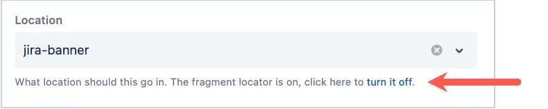 Fragment locator configuration options shown on the Fragments feature page